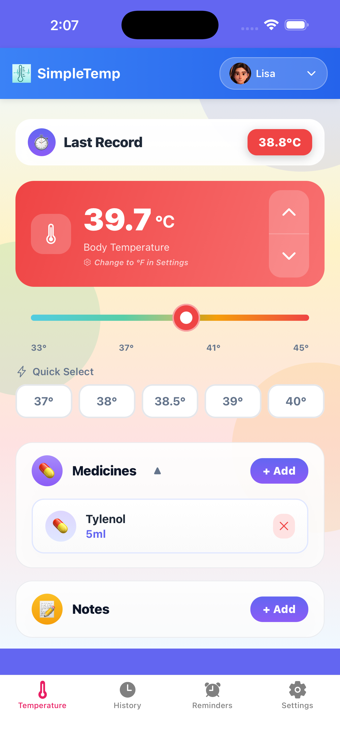SimpleTemp Screenshot